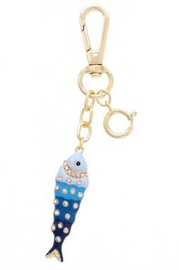 NEW CANVAS STYLE women's pavé crystal sardine bag charm in blue